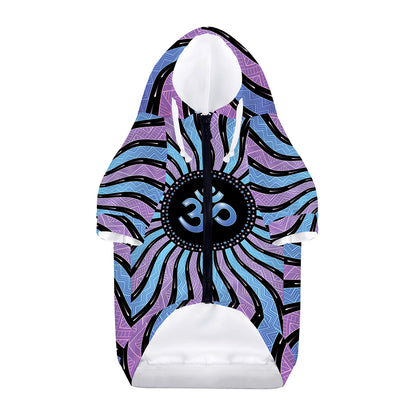Psychedelic Om Print Dog Zip Up Hoodie