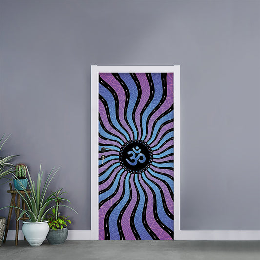 Psychedelic Om Print Door Sticker