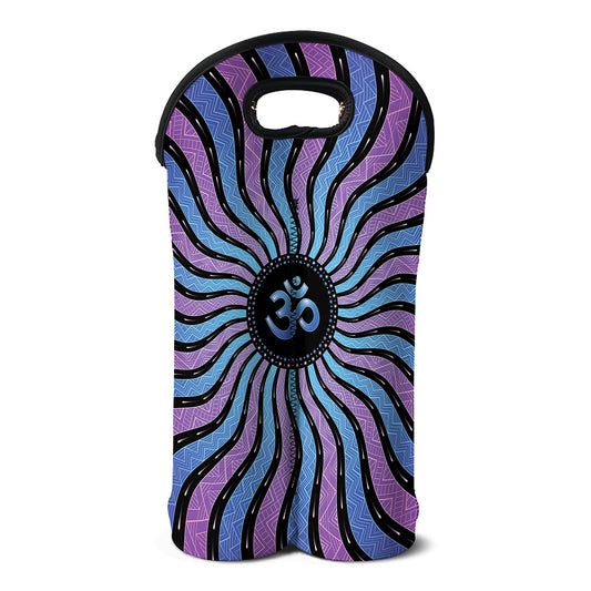 Psychedelic Om Print Double Neoprene Wine Tote