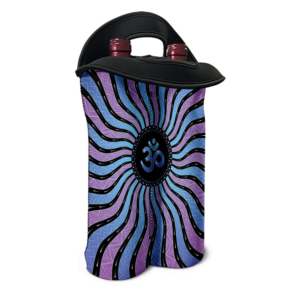 Psychedelic Om Print Double Neoprene Wine Tote