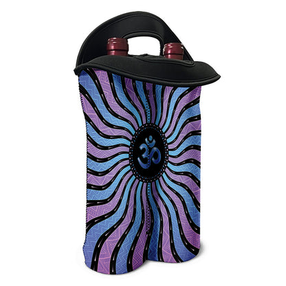 Psychedelic Om Print Double Neoprene Wine Tote