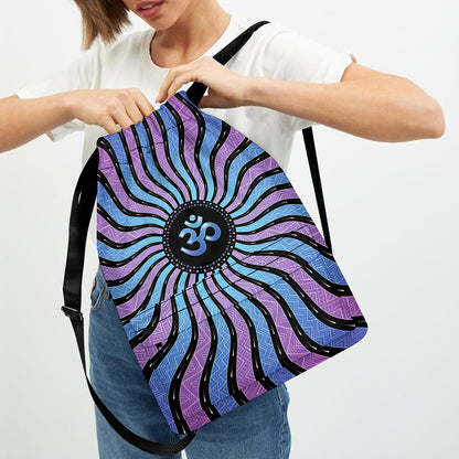 Psychedelic Om Print Drawstring Backpack