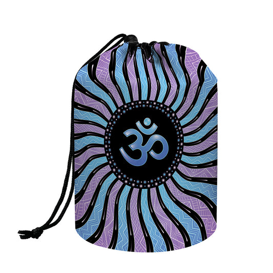 Psychedelic Om Print Drawstring Makeup Bag
