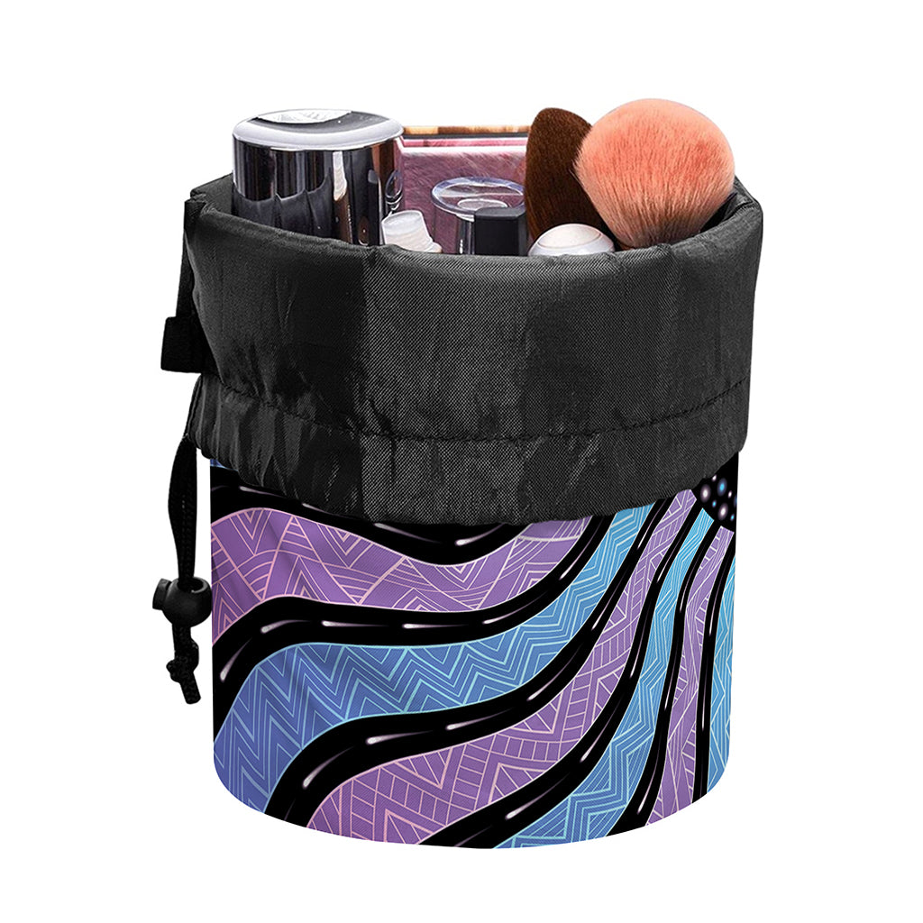 Psychedelic Om Print Drawstring Makeup Bag