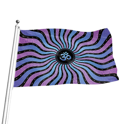 Psychedelic Om Print Flag