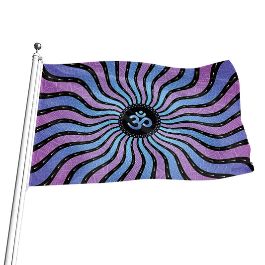 Psychedelic Om Print Flag