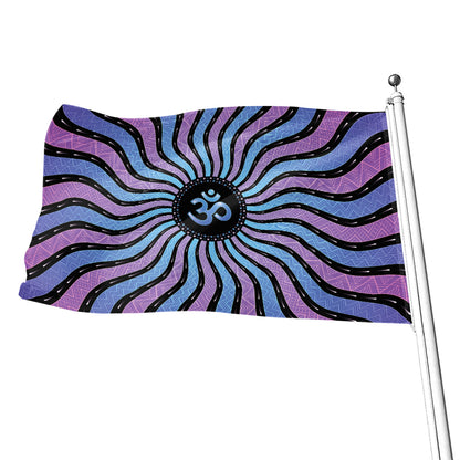 Psychedelic Om Print Flag