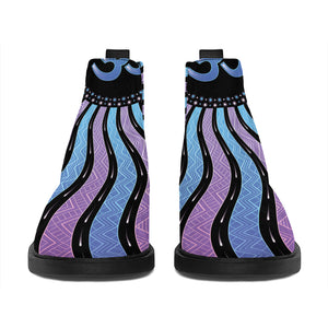 Psychedelic Om Print Flat Ankle Boots