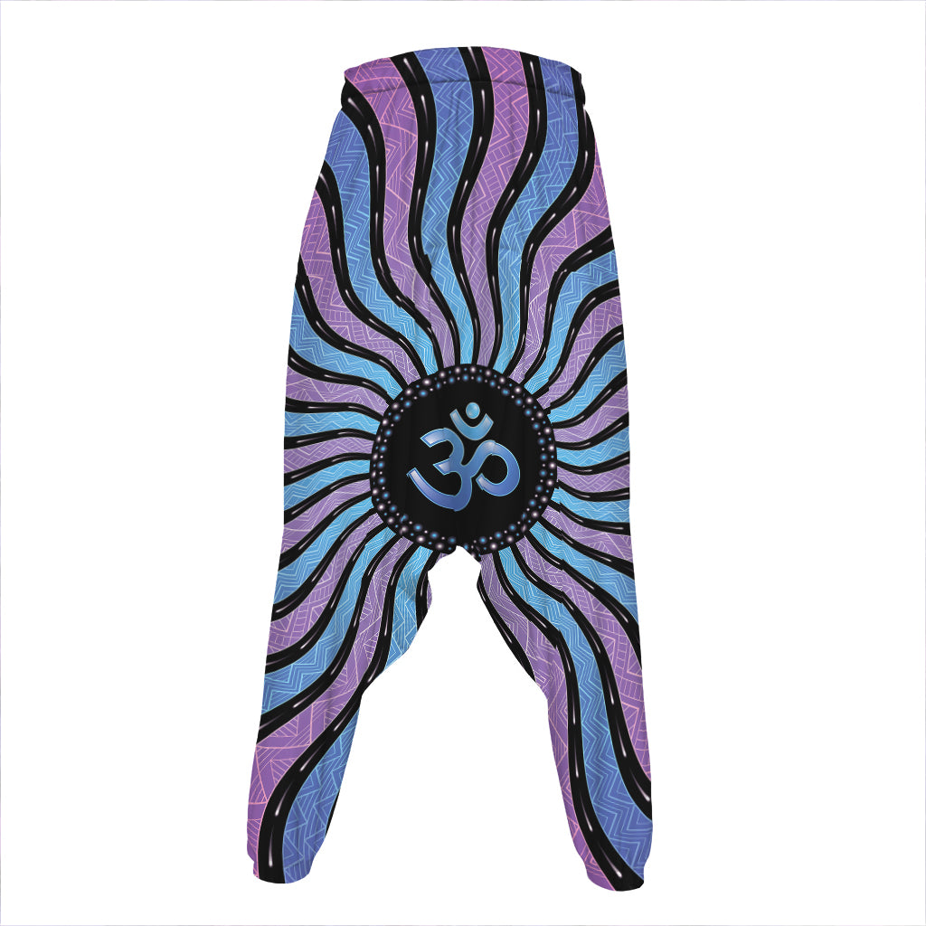 Psychedelic Om Print Hammer Pants