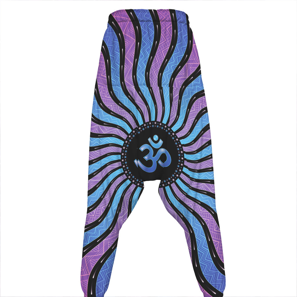 Psychedelic Om Print Hammer Pants