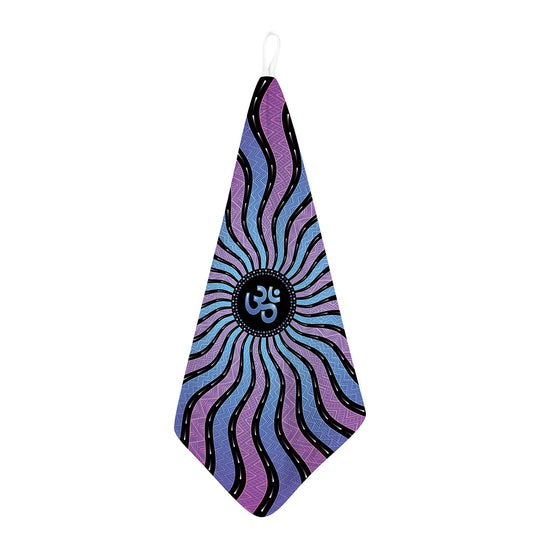 Psychedelic Om Print Hand Towel