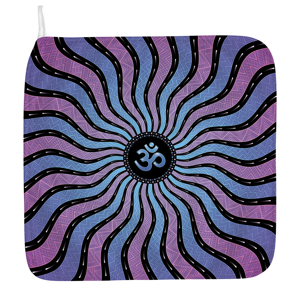Psychedelic Om Print Hand Towel