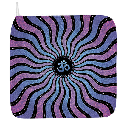 Psychedelic Om Print Hand Towel