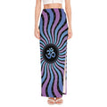 Psychedelic Om Print High Slit Maxi Skirt