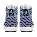 Psychedelic Om Print High Top Leather Sneakers