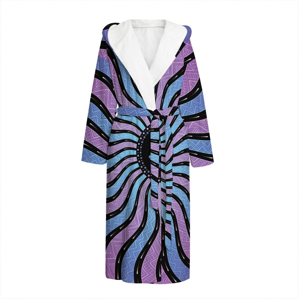 Psychedelic Om Print Hooded Bathrobe