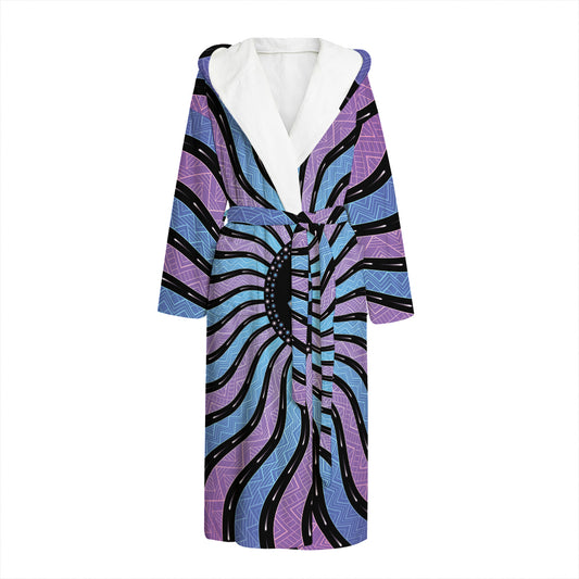 Psychedelic Om Print Hooded Bathrobe
