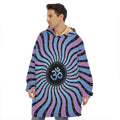 Psychedelic Om Print Hoodie Blanket