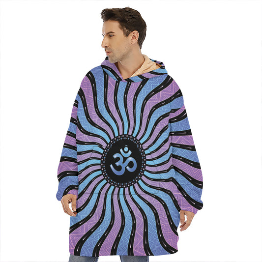 Psychedelic Om Print Hoodie Blanket