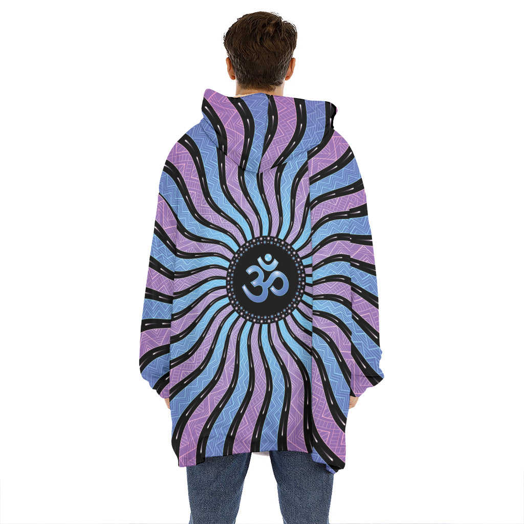 Psychedelic Om Print Hoodie Blanket