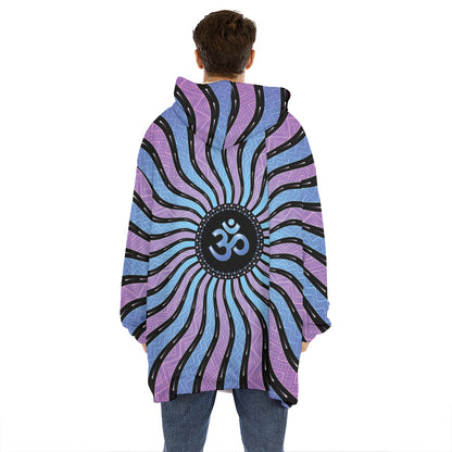 Psychedelic Om Print Hoodie Blanket