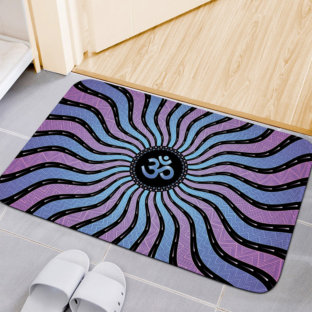 Psychedelic Om Print Indoor Door Mat