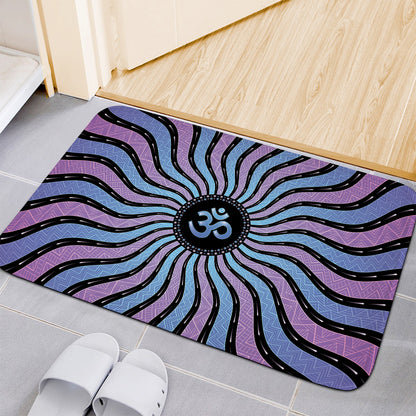 Psychedelic Om Print Indoor Door Mat