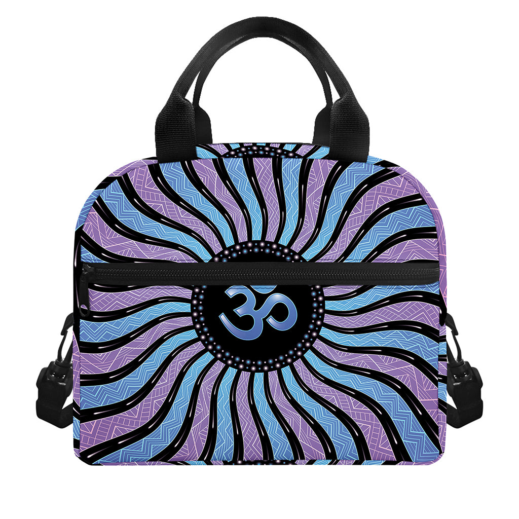 Psychedelic Om Print Insulated Lunch Bag