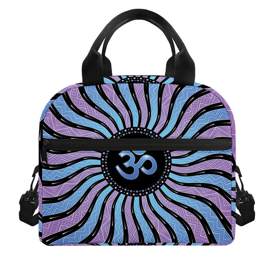 Psychedelic Om Print Insulated Lunch Bag