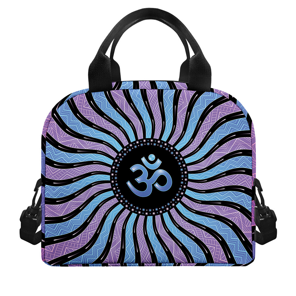 Psychedelic Om Print Insulated Lunch Bag
