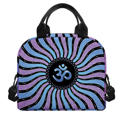 Psychedelic Om Print Insulated Lunch Bag