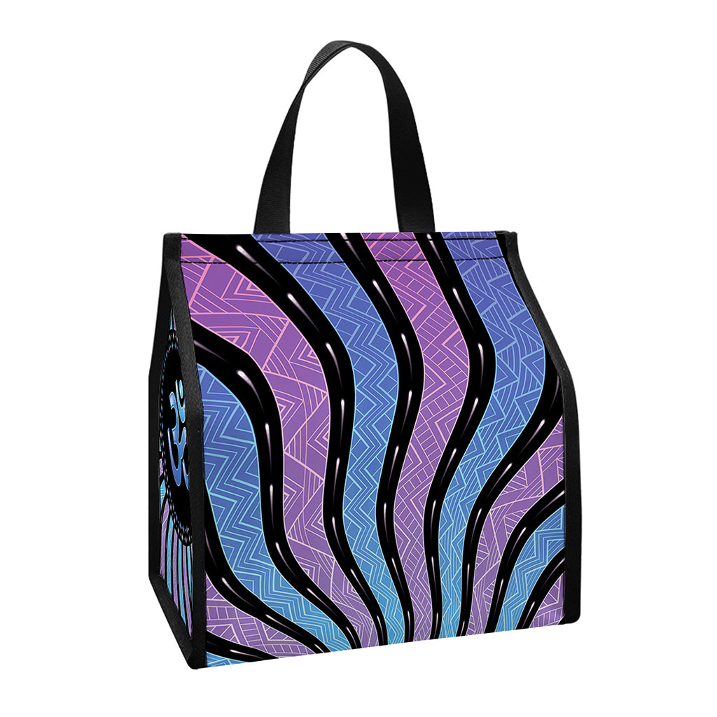 Psychedelic Om Print Insulated Lunch Tote