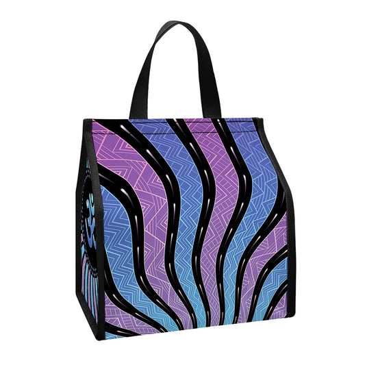 Psychedelic Om Print Insulated Lunch Tote