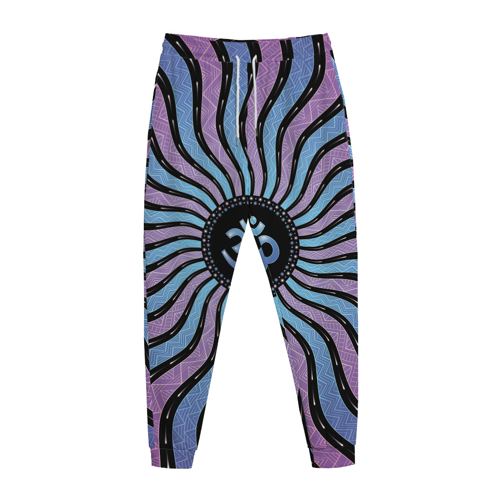 Psychedelic Om Print Jogger Pants
