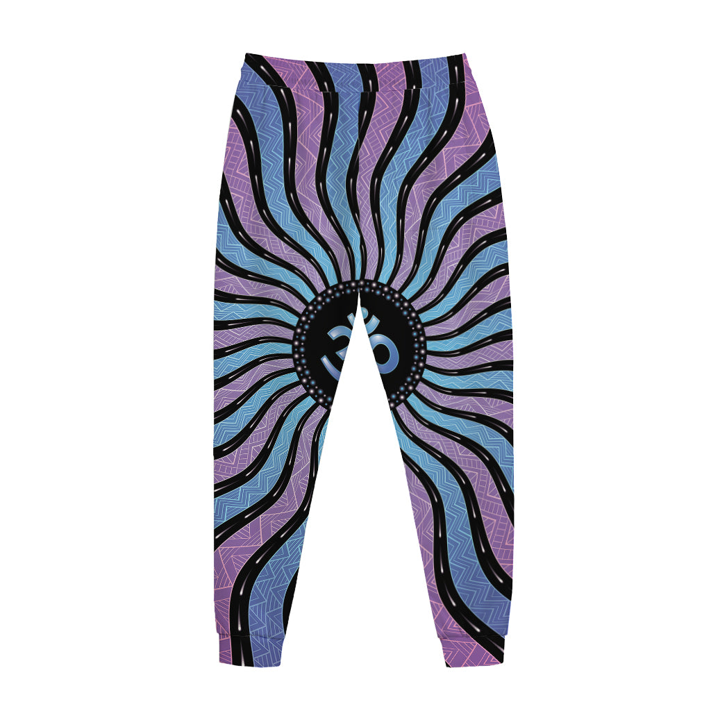 Psychedelic Om Print Jogger Pants