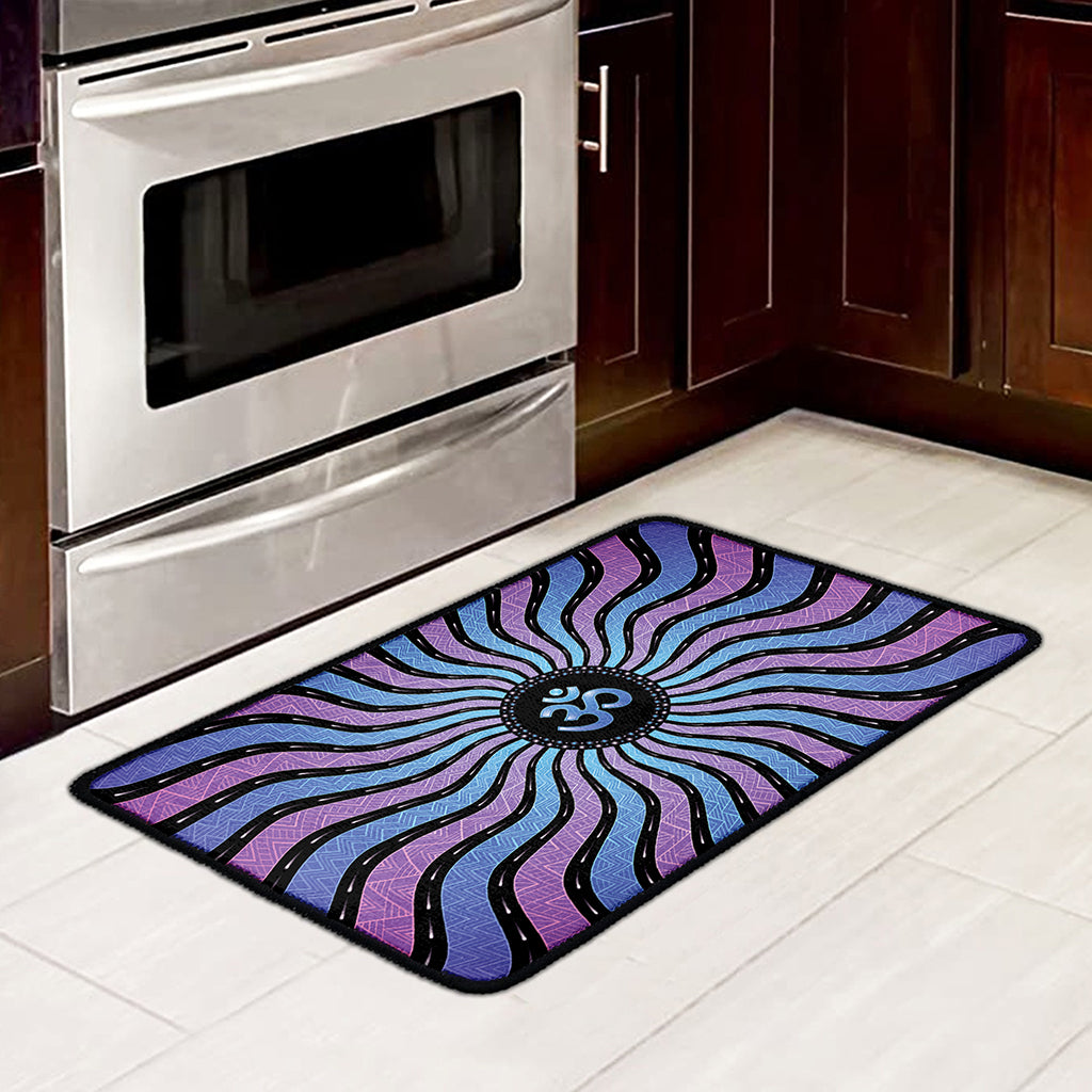 Psychedelic Om Print Kitchen Mat