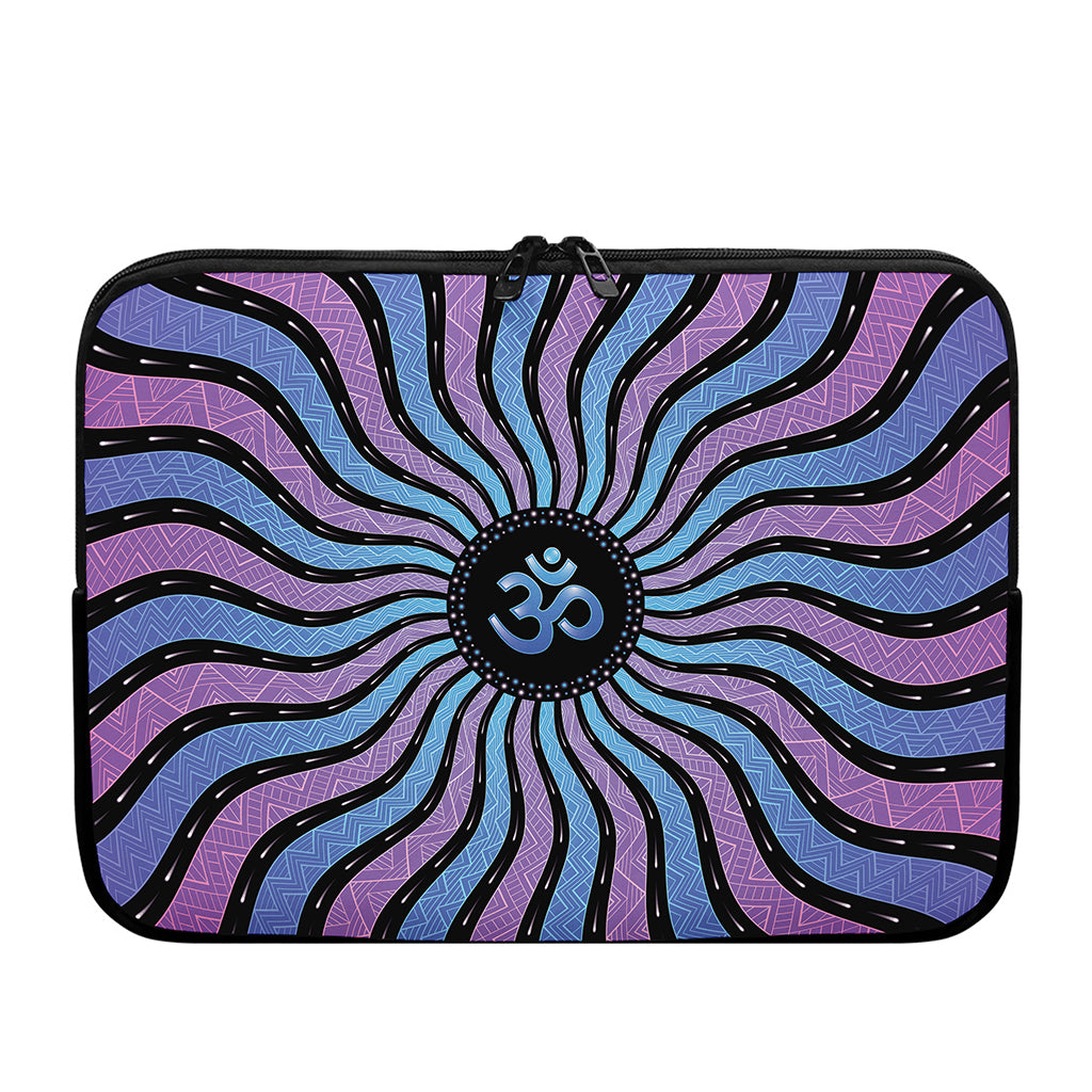 Psychedelic Om Print Laptop Sleeve