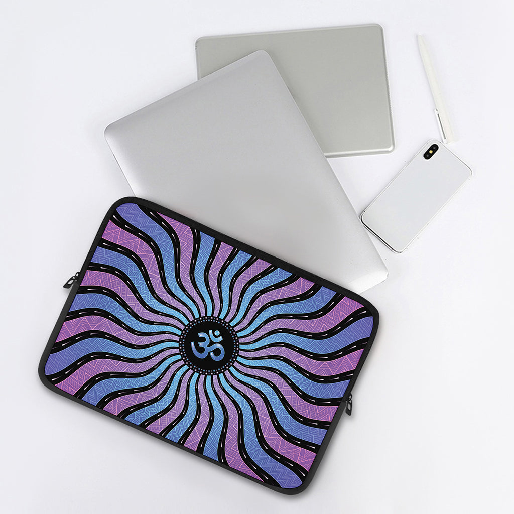 Psychedelic Om Print Laptop Sleeve