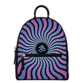 Psychedelic Om Print Leather Backpack
