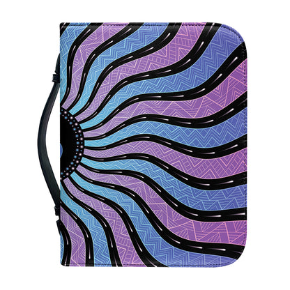 Psychedelic Om Print Leather Bible Cover