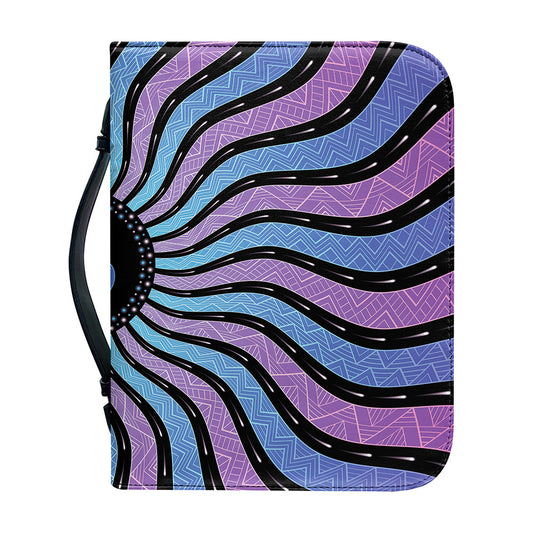 Psychedelic Om Print Leather Bible Cover