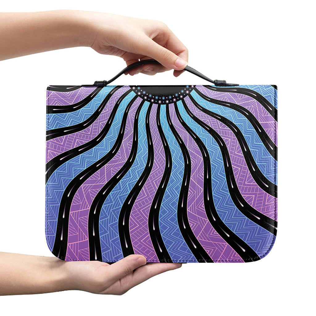 Psychedelic Om Print Leather Bible Cover