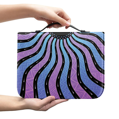 Psychedelic Om Print Leather Bible Cover