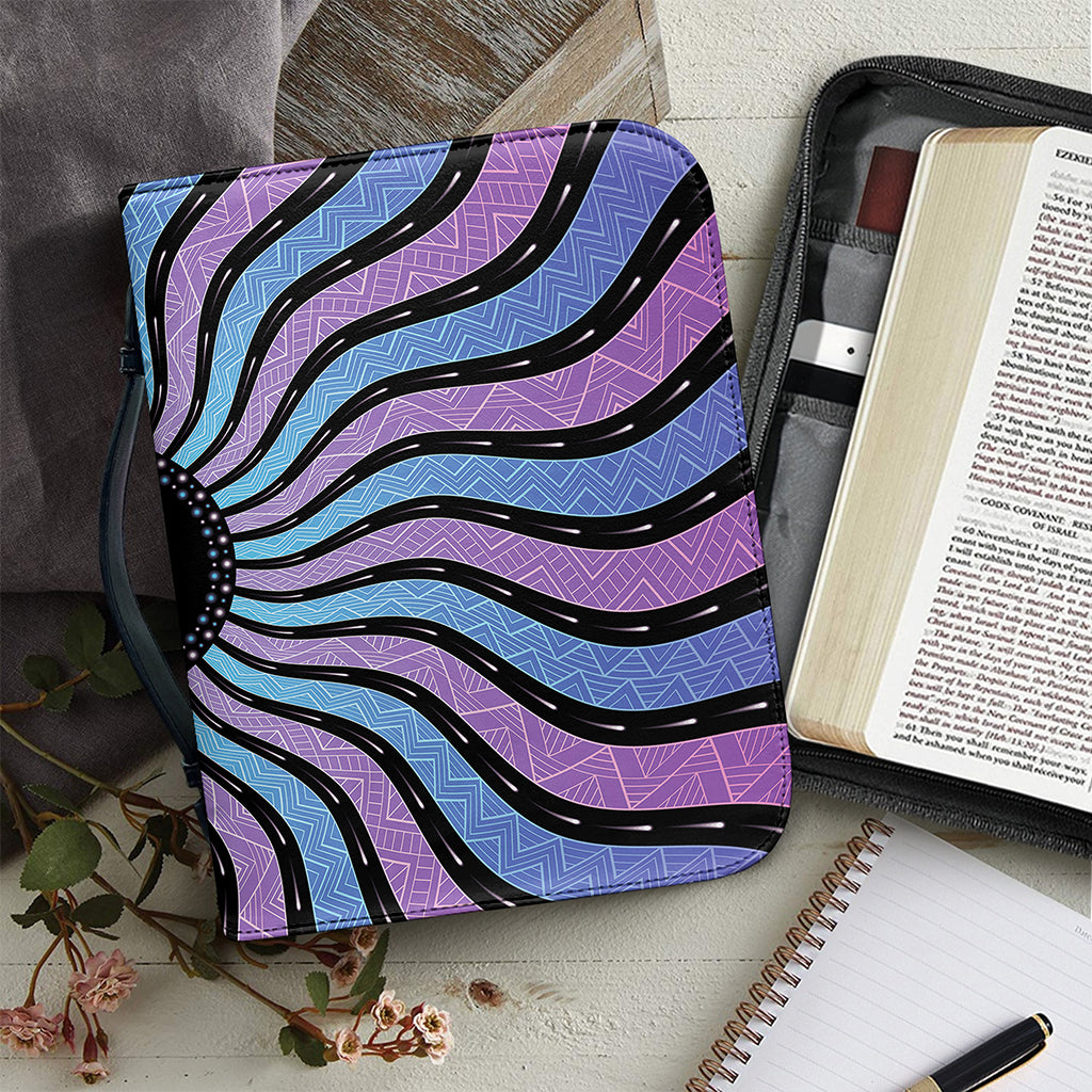 Psychedelic Om Print Leather Bible Cover