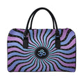 Psychedelic Om Print Leather Duffel Bag