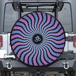 Psychedelic Om Print Leather Spare Tire Cover