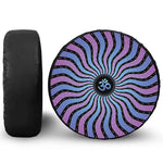 Psychedelic Om Print Leather Spare Tire Cover