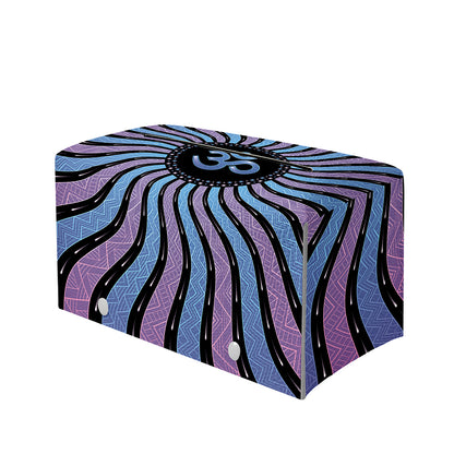 Psychedelic Om Print Leather Tissue Box Cover