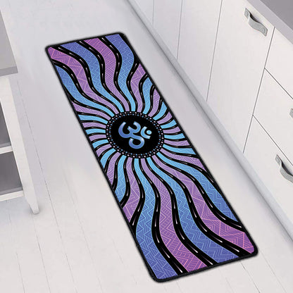 Psychedelic Om Print Long Kitchen Mat