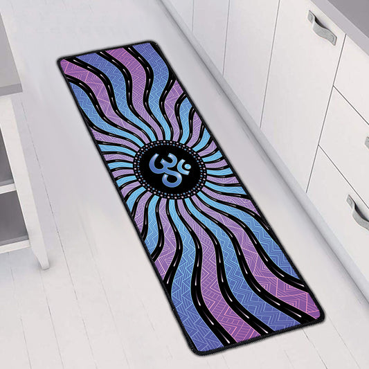 Psychedelic Om Print Long Kitchen Mat